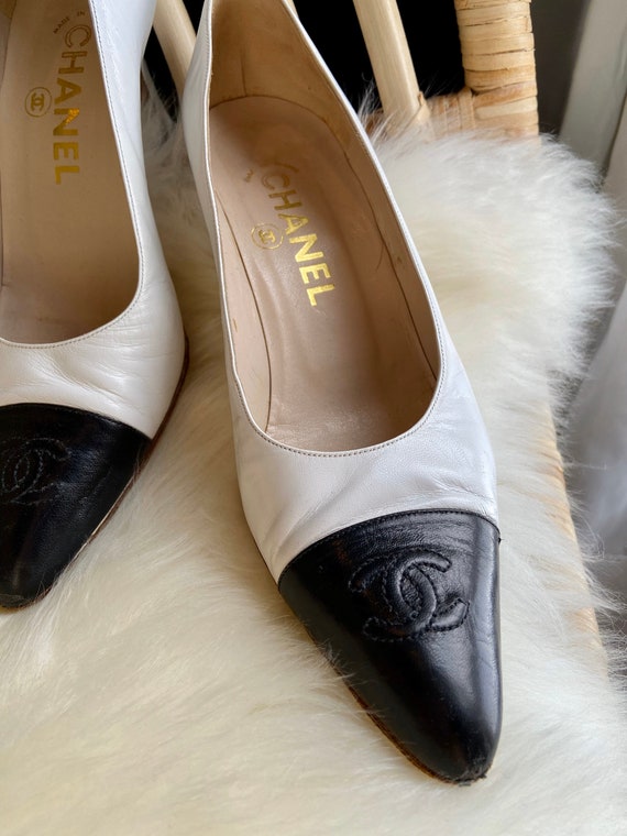 chanel black and white pumps