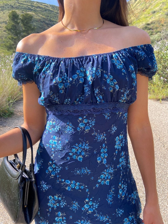 Vintage 90’s Ruched Baby Doll Off the Shoulder Sun