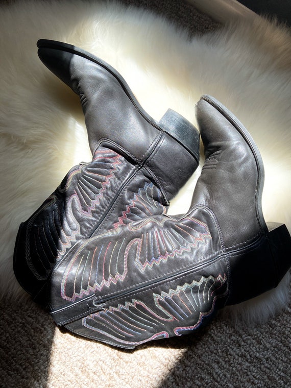 Vintage Miss Capezio Black Mid Length Western Cowb