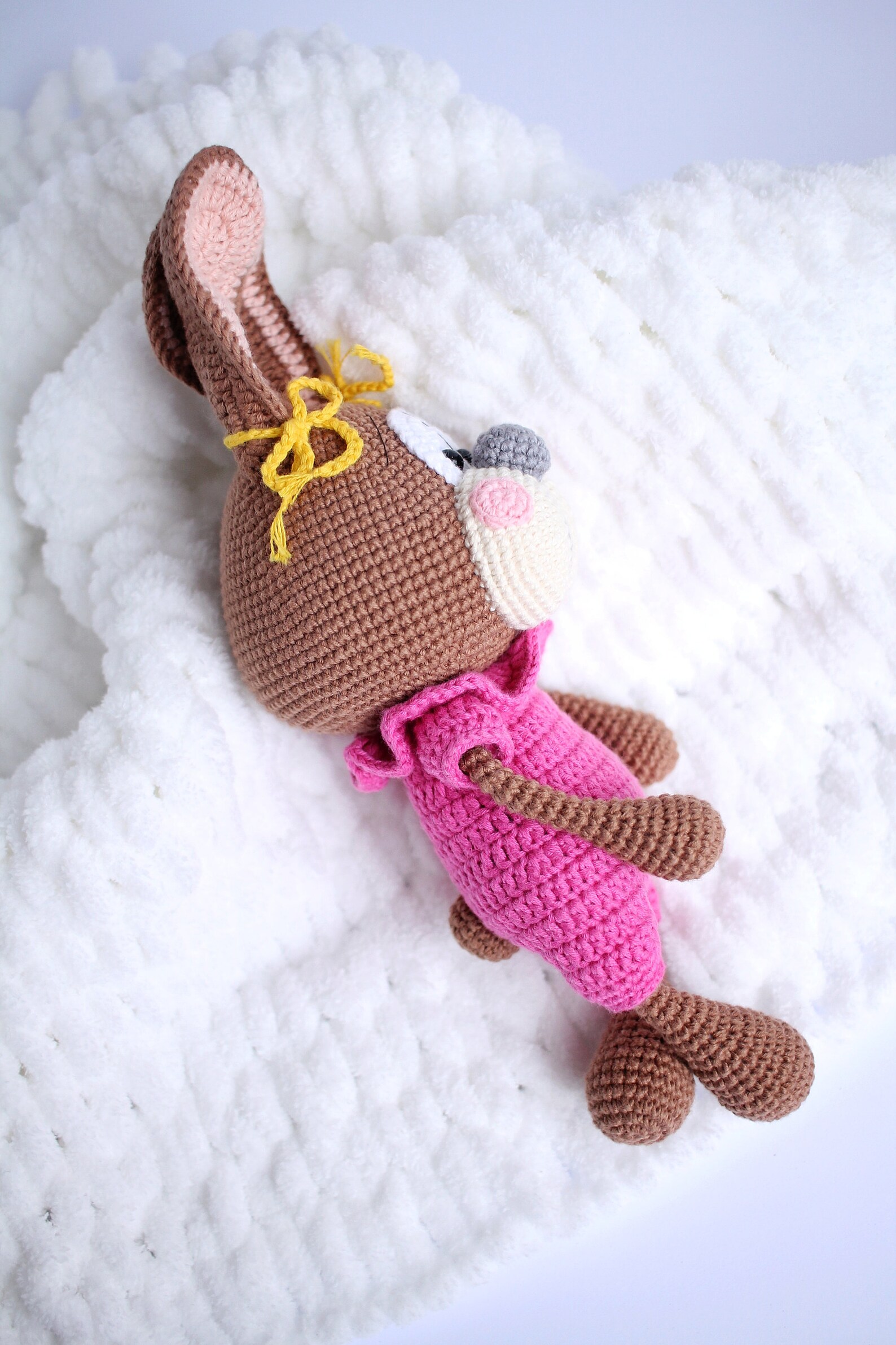 Stuffed brown bunny. Easter bunny gift for girl. Bunny girl Etsy