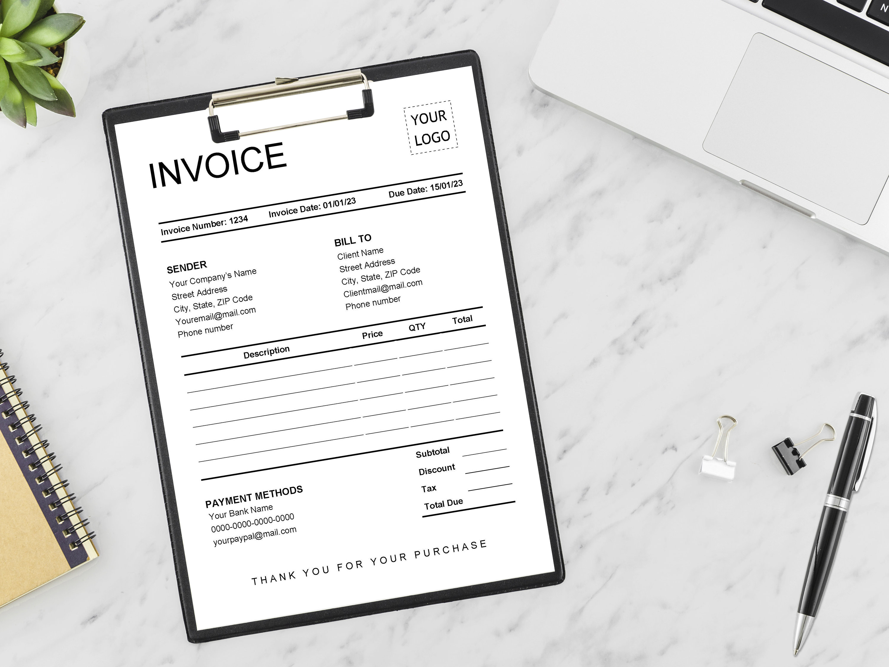 Customizable Invoice Design