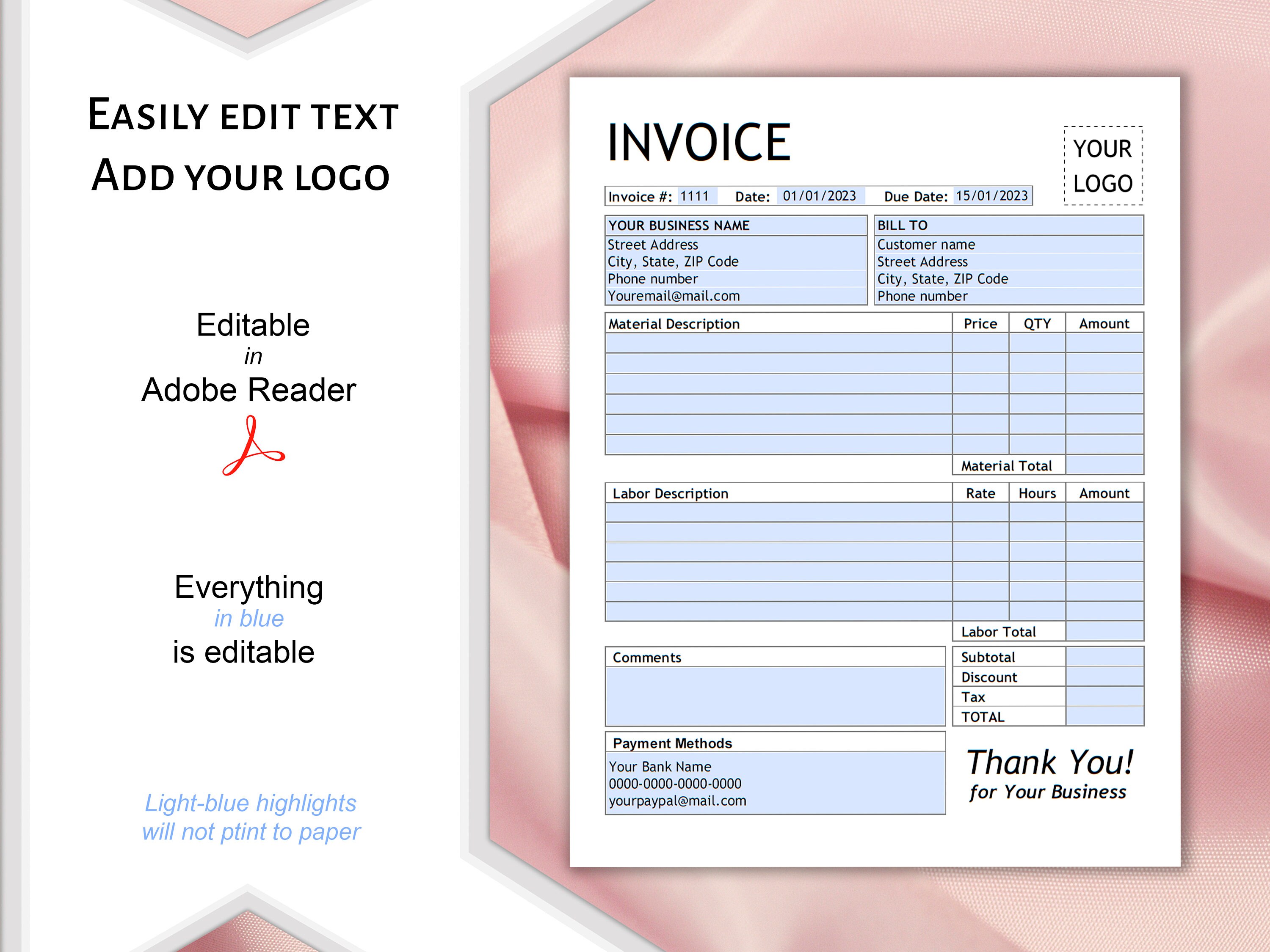 Contractor Labor Invoice