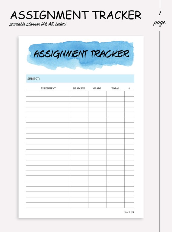 assignment-tracker-instant-printable-pdf-download-a4-a5-etsy