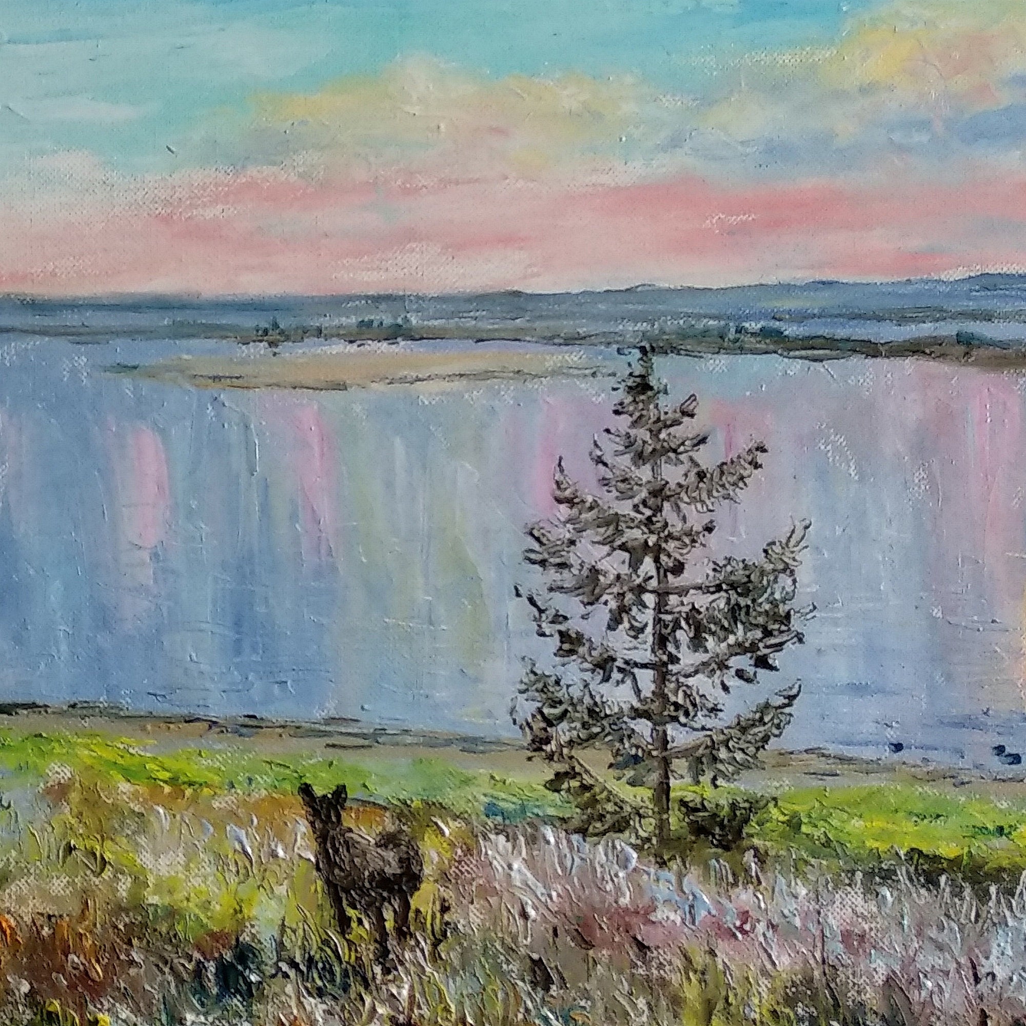 Big River Painting Landscape Original Art River Landscape | Etsy