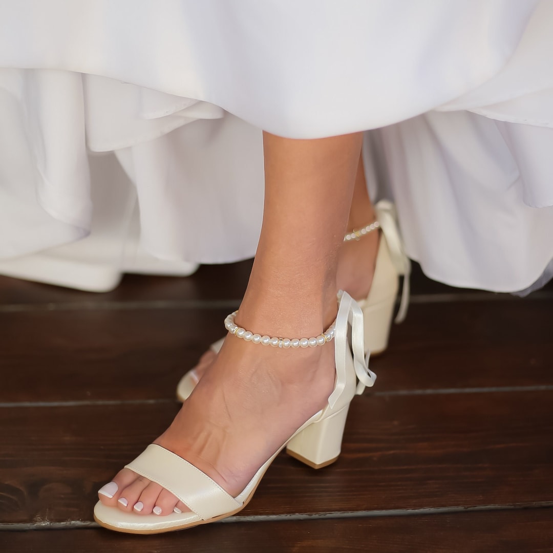 Wedding Shoe for Bride Bridal Shoes Ivory Bridal Wedge Etsy