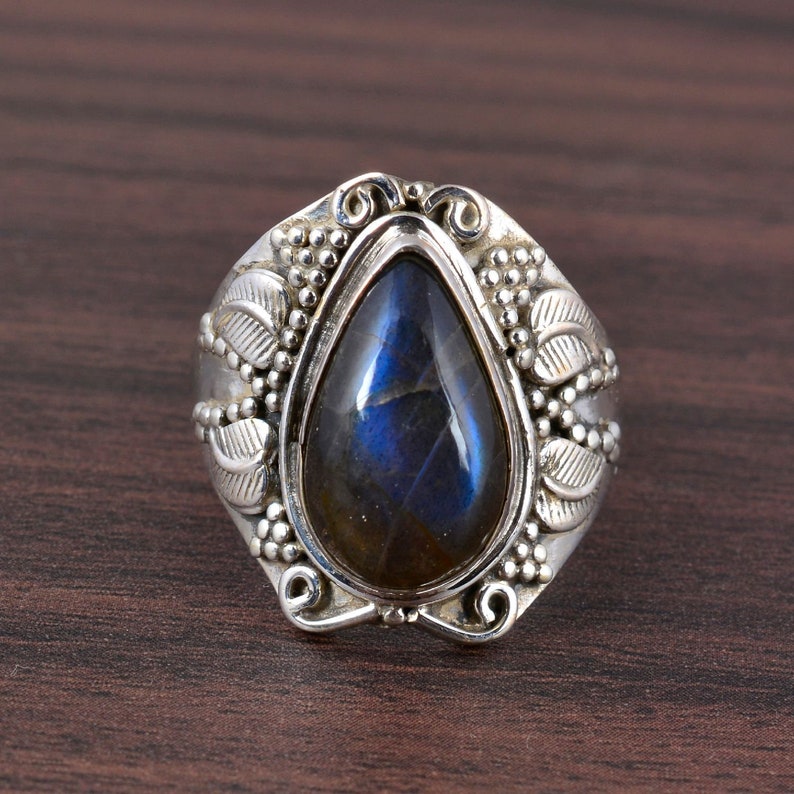 Quality Moonstone Ring,Handmade Rings,Vintage Ring,Boho Rings,Gift For Mom,Promise Ring,Couple Ring,Statement Ring A