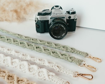 Boho Macrame Camera Strap: Handcrafted Cotton Photography Accessory
