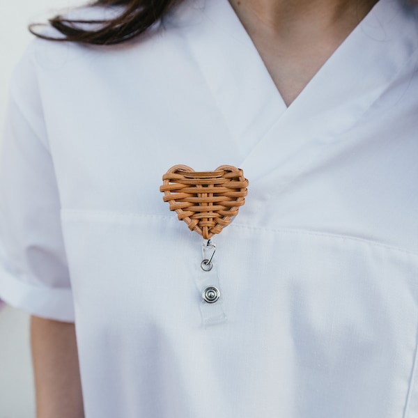 Caramel Rattan Badge reel, Badge reel Nurse, Teacher gift, ER Nurse badge, i'd badge reel, id badge reels, christmas