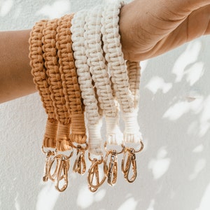 Pulsera Macrame, Llavero, Llavero, Ecológico hecho a mano, Boho, Media de regalo, Llave Macrame, regalo