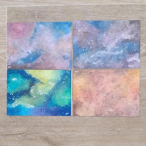 Galaxy Greeting Card, A6 Watercolour Space Card, Star Gazing Birthday Card, Cosmos Sky Theme Gift, Astronomer Space Lover Card