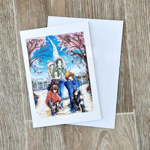 Carte d'anniversaire anime pour les amateurs de mangas Carte de voeux unique inspirée des mangas, coeur du destin, cadeau d'art anime, cadeau d'anniversaire Otaku