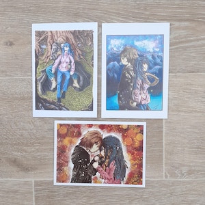 Cartão romântico de anime para casal, cartão de aniversário de casamento de mangá, presente de anime para casais, cartão de casamento para amantes de mangá, desenhado digitalmente