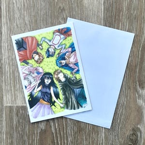 Biglietto di auguri di compleanno per amicizia Manga, simpatico biglietto di auguri Anime per la migliore amica, arte manga realizzata a mano, regalo unico per gli amanti degli anime.