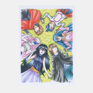 Manga Friendship Birthday Card Cute Anime Greeting Card for Best Friend Handcrafted Manga Art Unique Gift for Anime Lovers