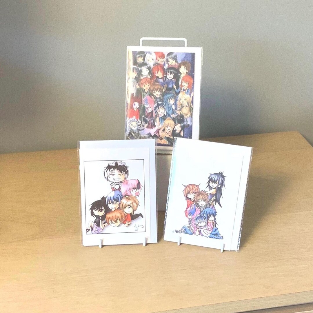 Chibi Anime Characters A6 Birthday Card With Envelope, Manga Greetings ...