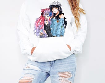 Destiny Heart Anime Hoodie: Storm & Luxris Manga Artwork Pullover