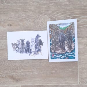 Anime Wolf Birthday Card Wolf Pack Manga Art for Nature Lovers Kawaii Otaku Greeting Card Unique Gift for Anime Fans