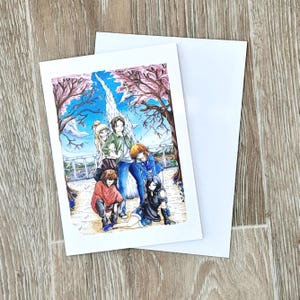 Manga Friendship A6 greetings card with envelope, Blank inside, Any occasion card, Birthday Card for friends, Birthday Gift For Manga Fans