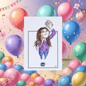 Tarjeta de felicitación de cumpleaños de manga A6 con sobre, interior en blanco, tarjeta de chica manga, tarjeta de cumpleaños, tarjeta del día de la madre de anime, tarjeta de cumpleaños de un amigo