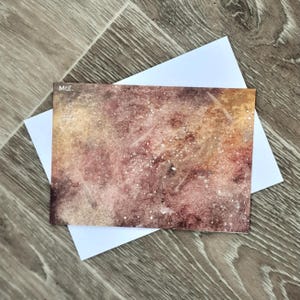 Zonnevlam Galaxy verjaardagskaart A6 aquarel ruimte wenskaart met nevel sterren kosmisch heelal astronomie minnaar cadeau