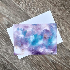Biglietto di auguri di compleanno con galassia, formato A6, arte digitale dello spazio, nebulosa, stelle, costellazioni, universo cosmico, biglietto di auguri, regalo per gli amanti dell'astronomia