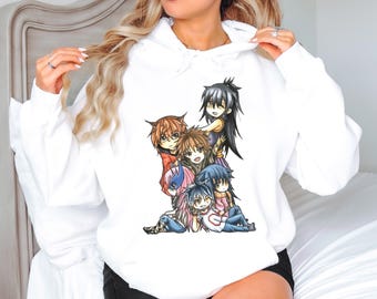 Destiny Heart Chibi Characters Hoodie: Manga Inspired Anime Pullover