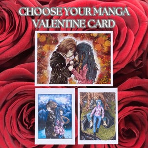 Romantic Anime Couple Valentine’s Day Card, A6 Manga Love Greeting Card for Him or Her, Gift for Couples, Cute Anime Wedding or Anniversary