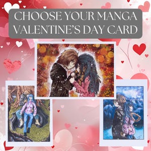 Romantic Anime Couple Valentine’s Day Card, A6 Manga Love Greeting Card for Him or Her, Gift for Couples, Cute Anime Wedding or Anniversary