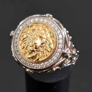 Men gold ring, Gold Lion ring for men, Lion Men&#39;s Ring, Luxury Men&#39;s Ring, Men signet rings gold, Men&#39;s Fine Jewelry Diamond Ring