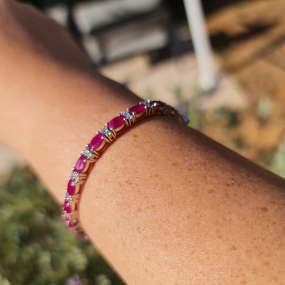 Natural ruby tennis bracelet deals