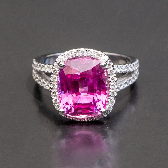 6.50 carat pink sapphire engagement ring Unique gemstone | Etsy
