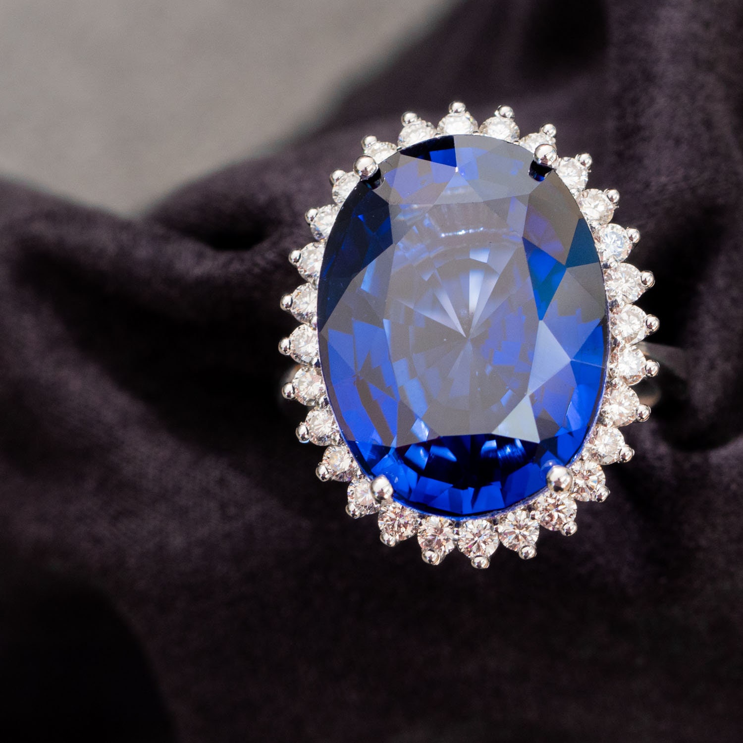 KQDANCE Created 15*20mm Emerald Oval Cut Sapphire Ring With Large Blue  Zircon Gemstone Diamond Wedding Jewelry For Women or Men