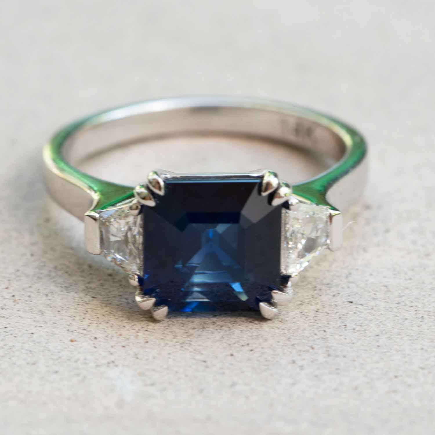 2.60 Carat Natural Sapphire Engagement Ring for Women White - Etsy