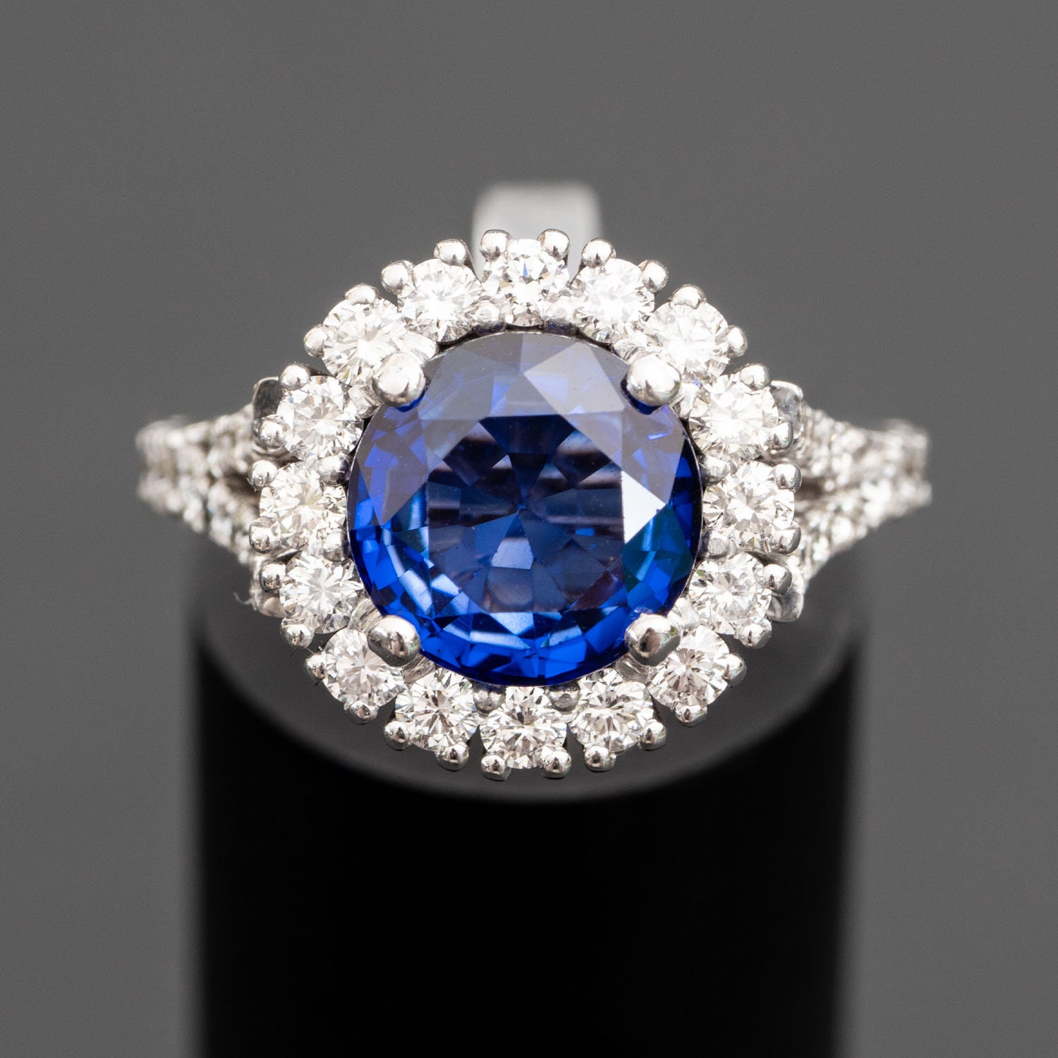 5.00 Carat Blue Sapphire Engagement Ring for Women Round - Etsy