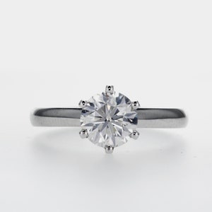 GIA 1.50 Carat F / SI1 Solitaire Diamond Engagement Ring White Gold 14K