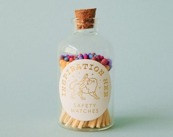 Colourful Decorative Safety Matches in a Glass Jar, Party Favours