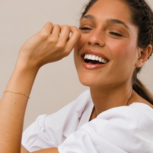 Bracelet chaîne en or, bracelet simple, bracelet en or, bracelet rempli d&#39;or 14 carats, bracelet délicat en or, bracelet délicat, bracelet chaîne bar