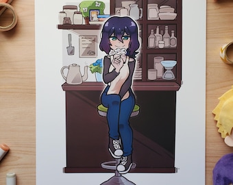 Café Reze (El Hombre de la Motosierra) - Lámina de arte anime (11 x 14)