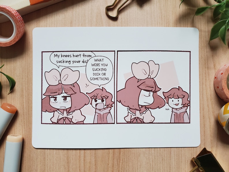 Knees Hurt - MATURE Original Comic Art Print - 7 x 5 - Kawaii Cute Art - Original Character image 1