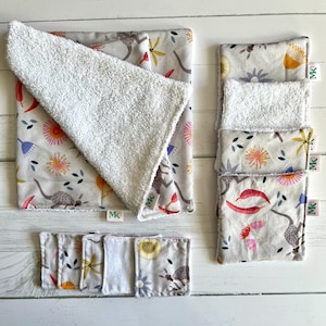 Reusable Wipes - Makeup Remover And General Cleaning - Face Wipes - Kangaroos and Flowers by Jocelyn Proust