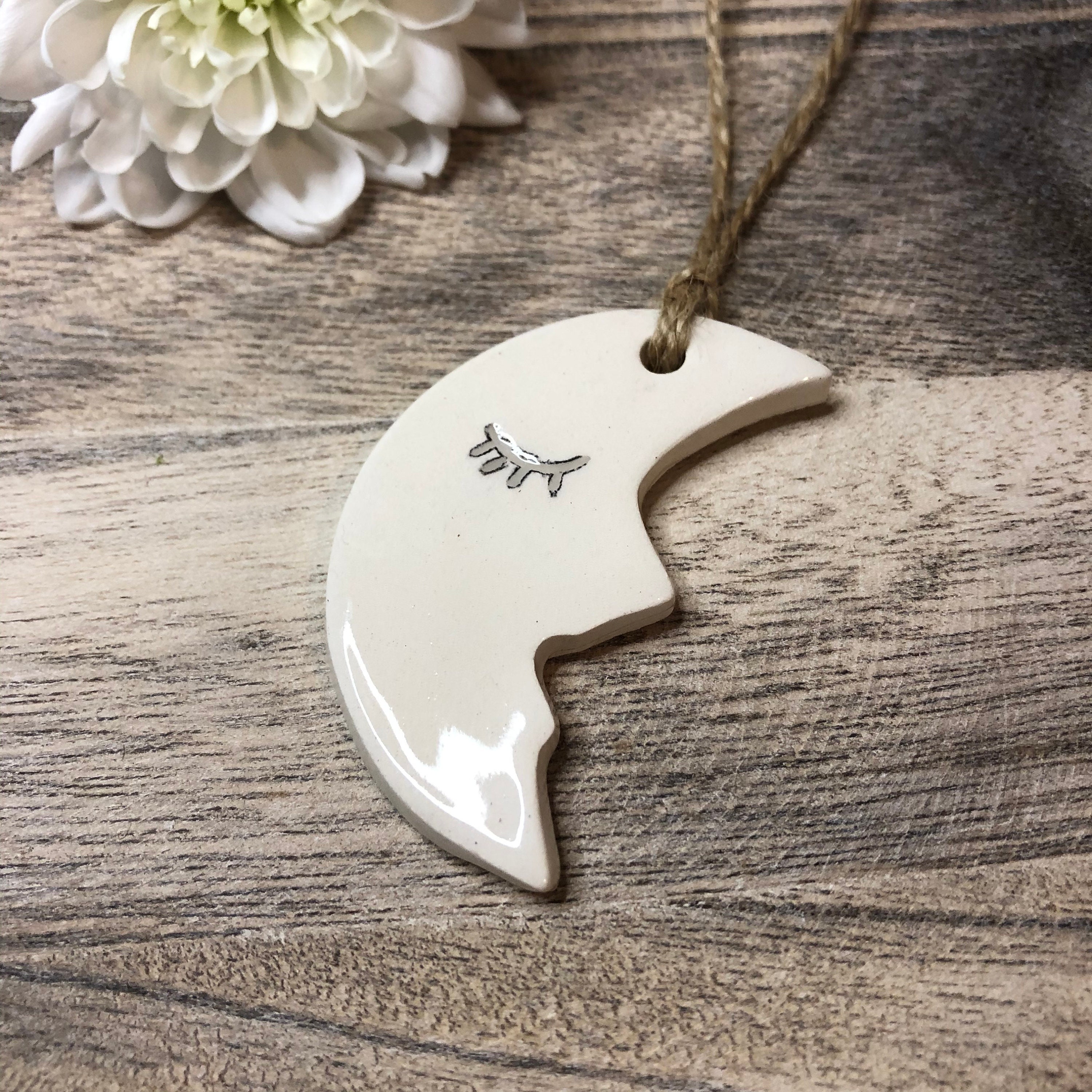 Lune en Céramique - à Suspendre Décoration Table