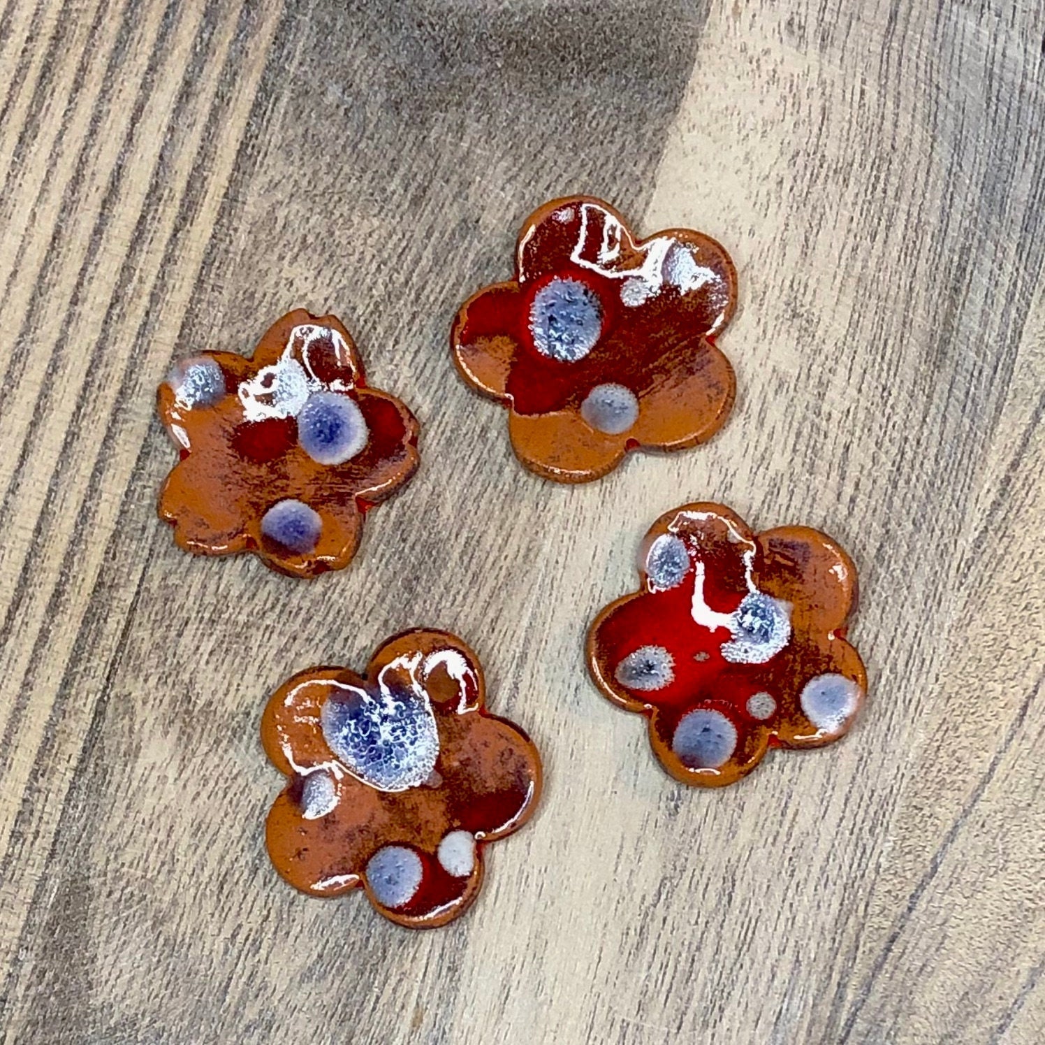 Lot de 4 Fleurs en Céramique - Pour Mosaïque