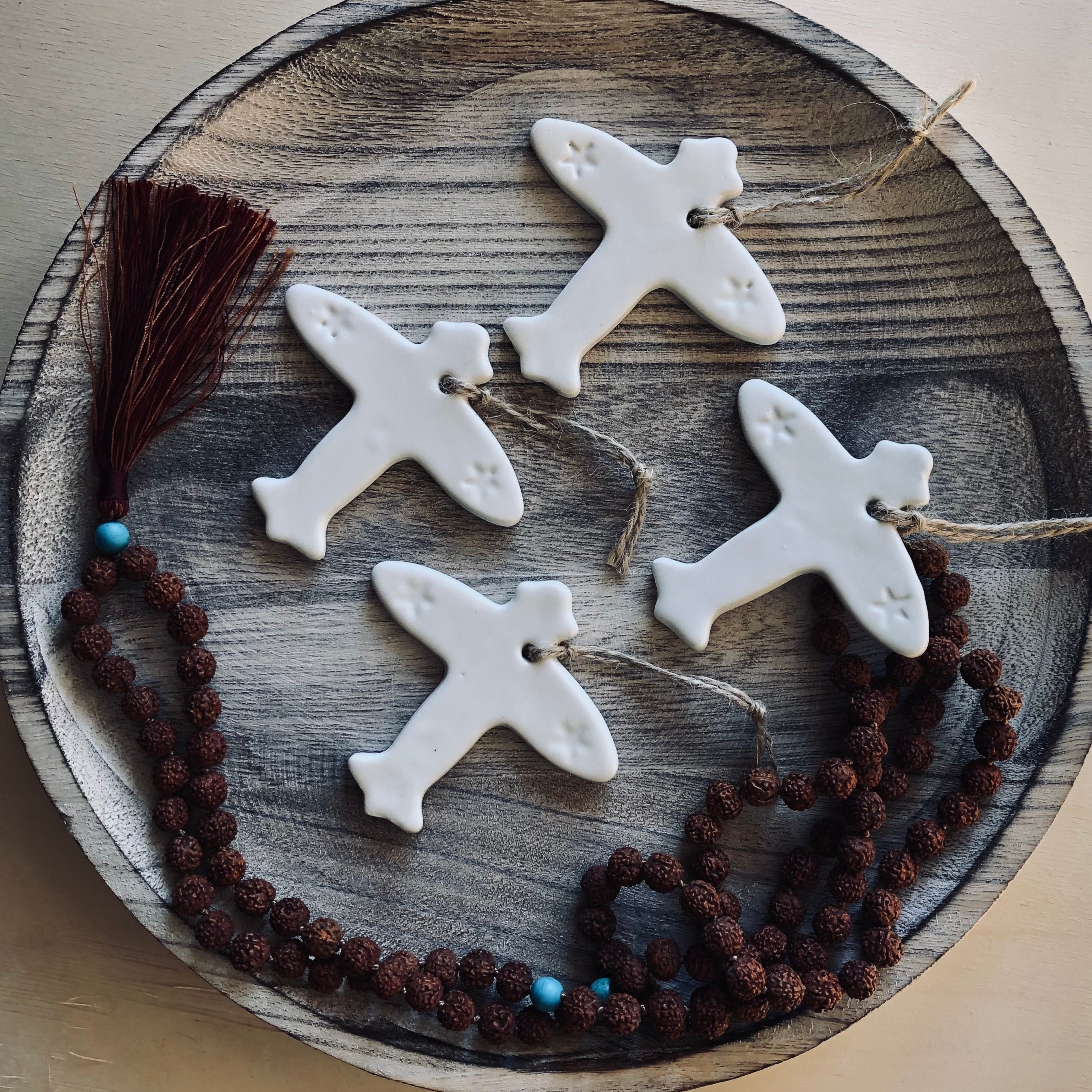 Avion en Céramique Mat - Aviation Décoration à Suspendre