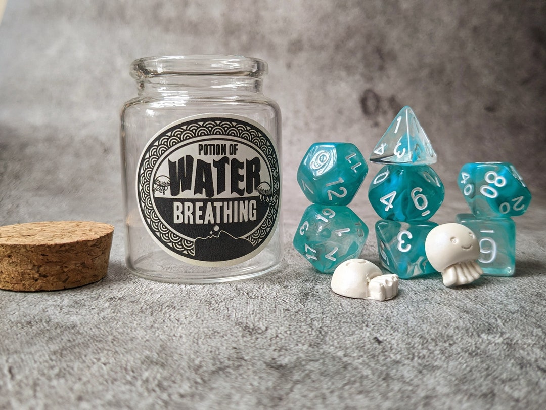 D&D Potion of Water Breathing Dice Potion Bottle Dice Dnd Dice Gift