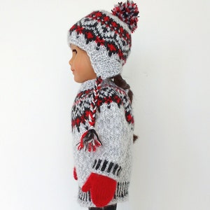 Doll clothes knitting pattern. PDF ENGLISH instant download. Fair isle sweater knitting pattern fits 18 inch doll similar to American Girl. image 5