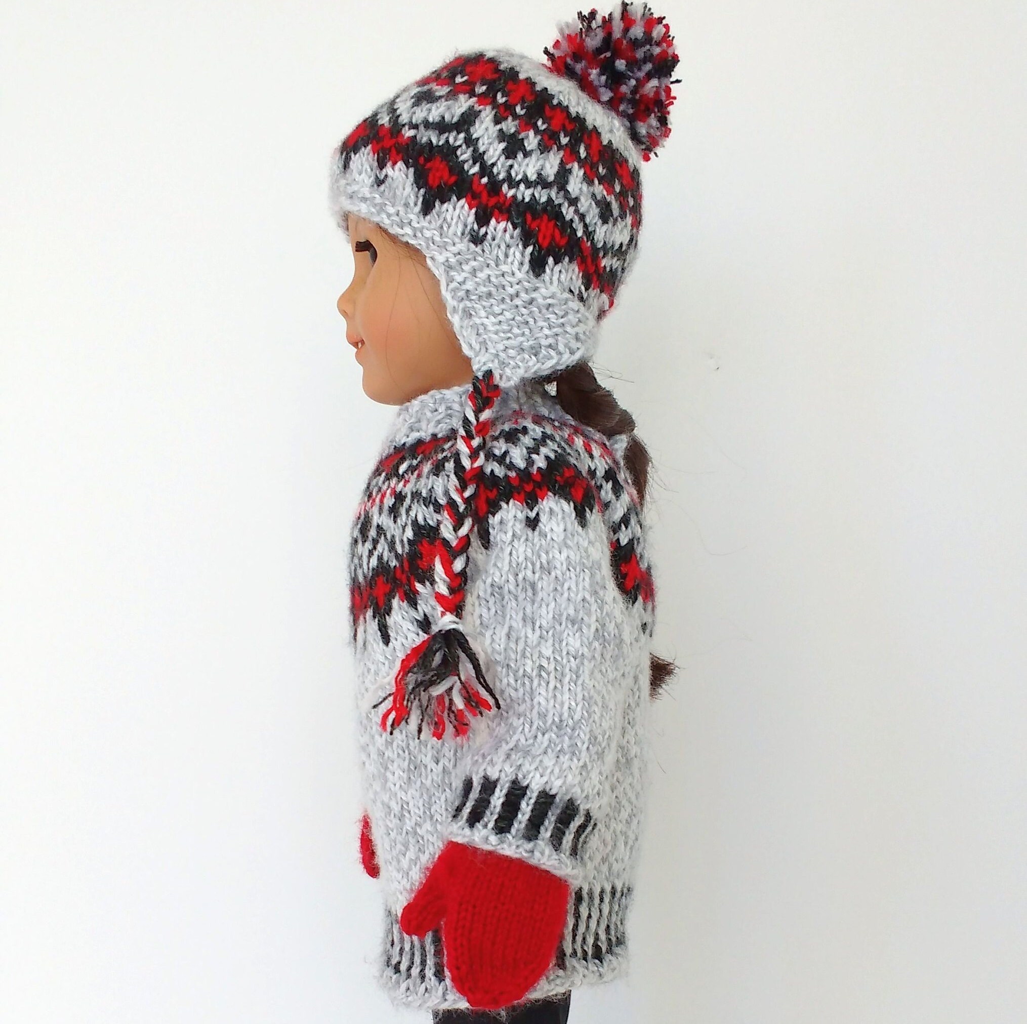 Doll clothes knitting pattern. PDF instant download. Fair isle | Etsy