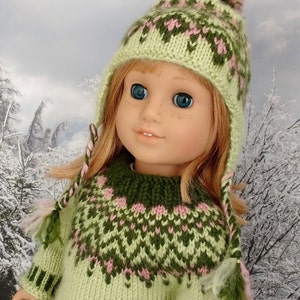 Doll clothes knitting pattern. PDF ENGLISH instant download. Fair isle sweater knitting pattern fits 18 inch doll similar to American Girl. image 7