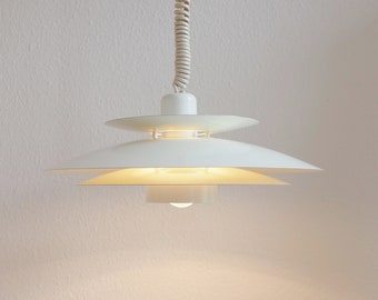 70s*Deck Lamp*Horn761*Danish Design*Hanging Lamp*Pendulum Lamp*Pull Rope*Mid Century*Vintage*White