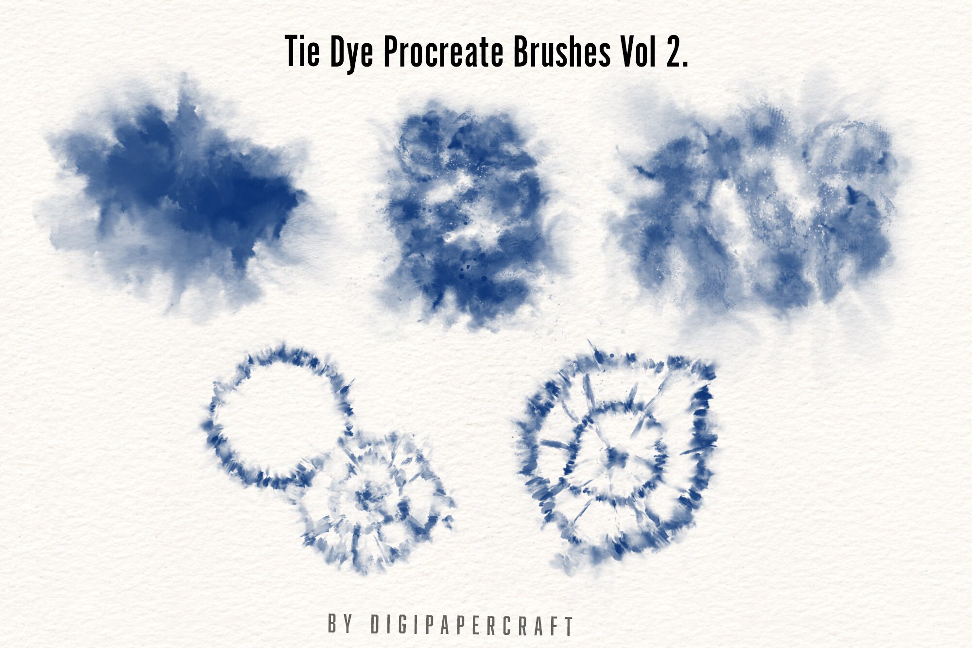 18 Tie Dye Brushes, Tie Dye Stamps, Digital Brushes, Abr
