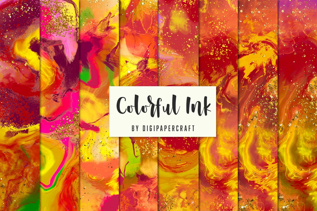 Background Paper Inky Colorful Ink Backgrounds, Liquid Ink Paper, Wet Paint Digital Paper ...